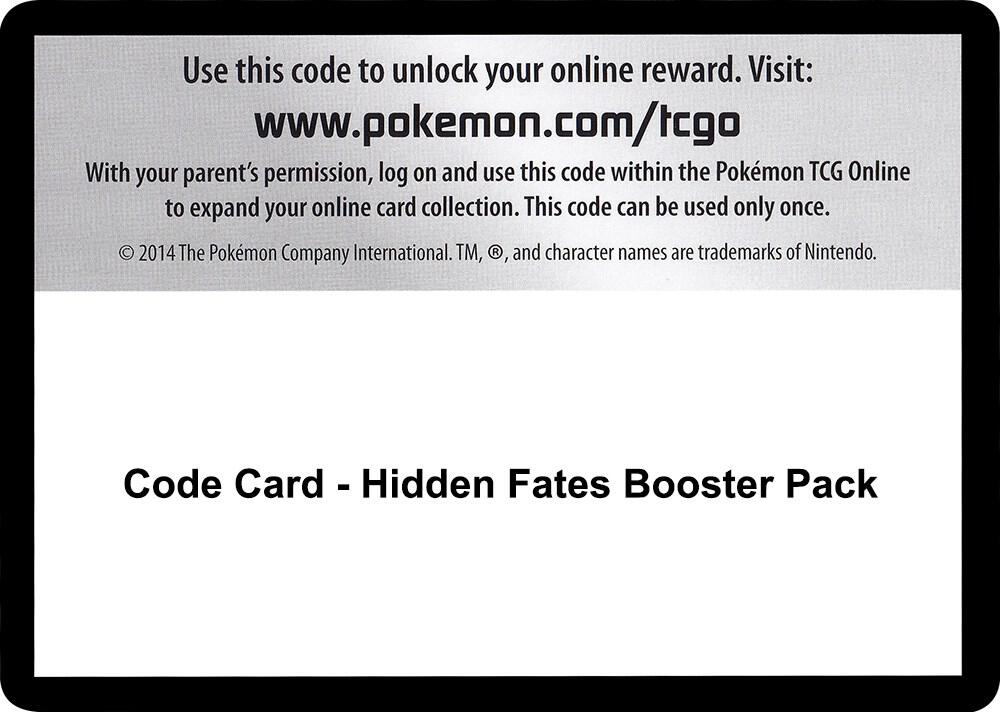 Code Card - Hidden Fates Booster Pack sealed Pokémon TCG product