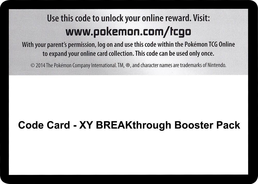 Code Card - XY BREAKthrough Booster Pack sealed Pokémon TCG product