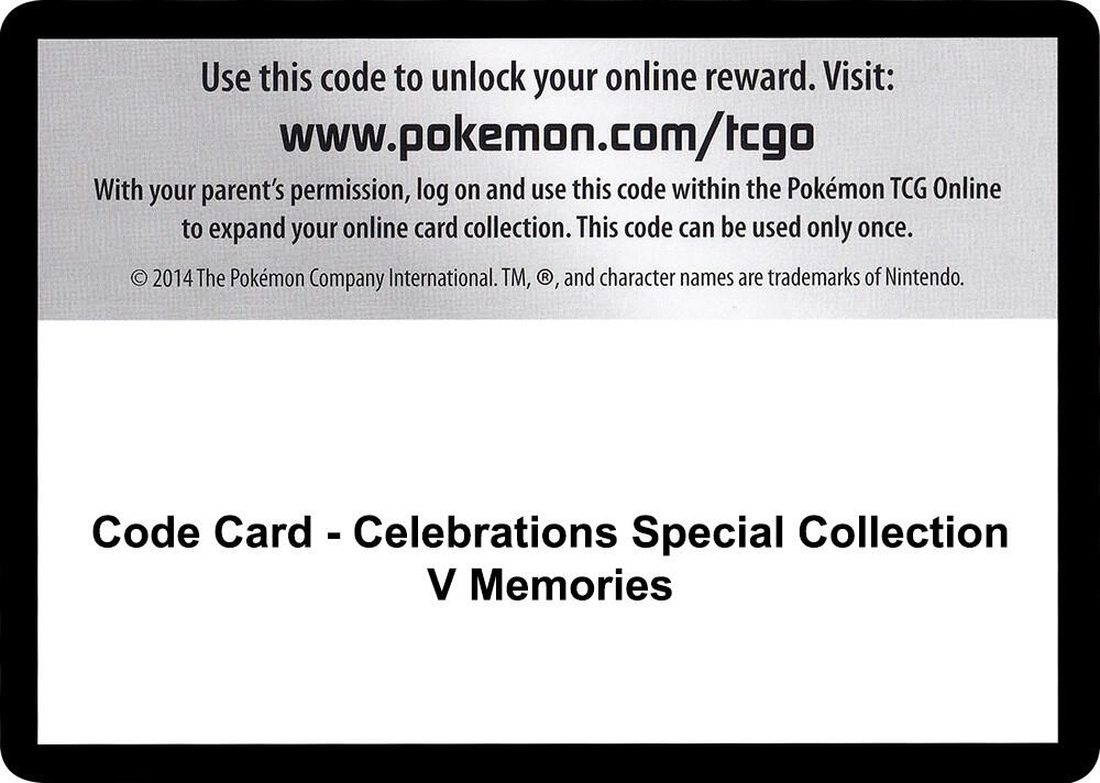 Code Card - Celebrations Special Collection - V Memories sealed Pokémon TCG product
