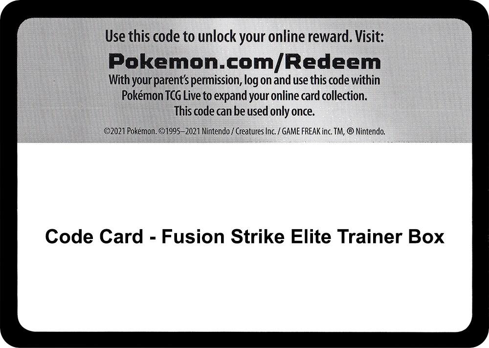 Code Card - Fusion Strike Elite Trainer Box sealed Pokémon TCG product