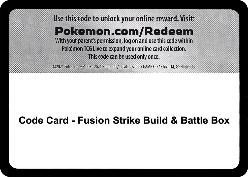 Code Card - Fusion Strike Build & Battle Box sealed Pokémon TCG product