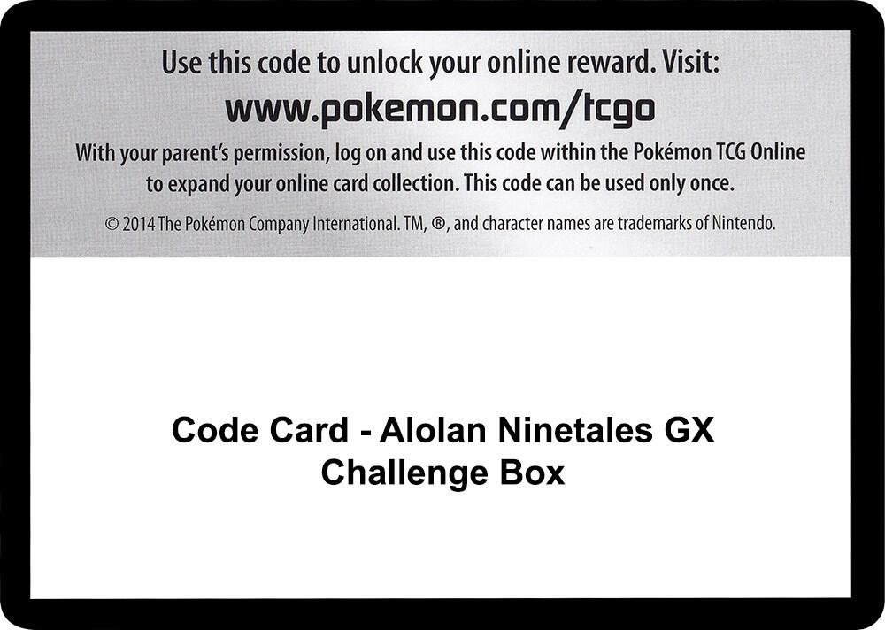 Code Card - Alolan Ninetales GX Challenge Box sealed Pokémon TCG product