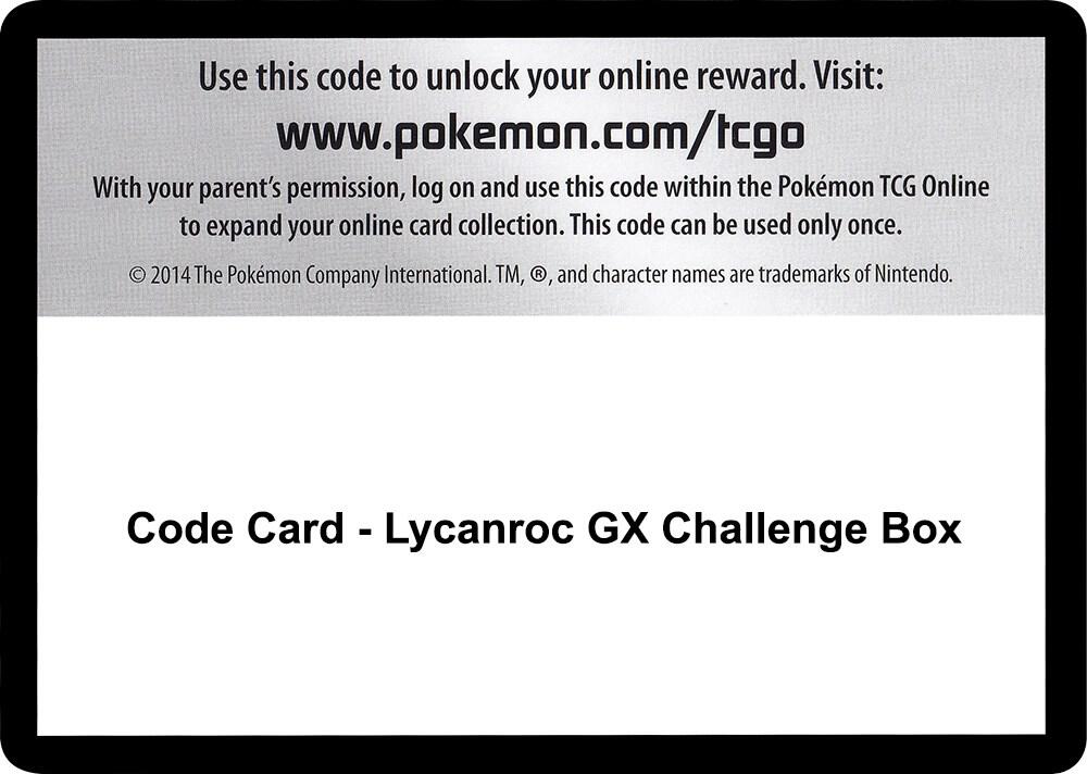 Code Card - Lycanroc GX Challenge Box sealed Pokémon TCG product