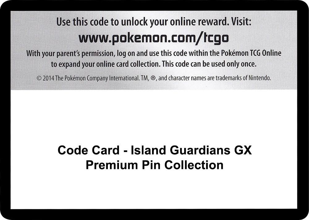 Code Card - Island Guardians GX Premium Pin Collection sealed Pokémon TCG product