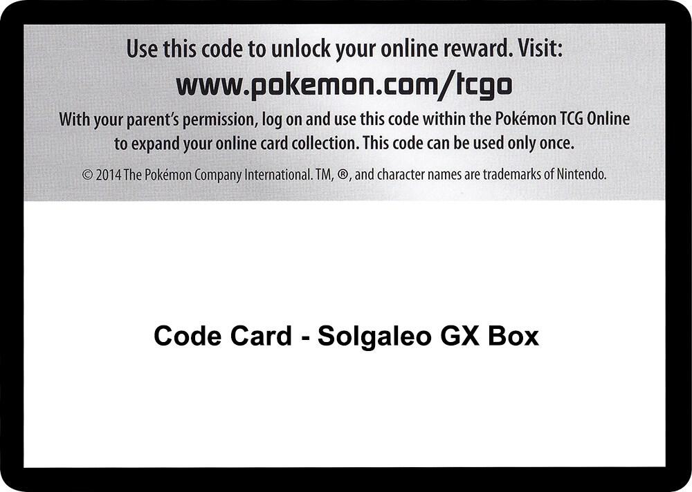 Code Card - Solgaleo GX Box sealed Pokémon TCG product