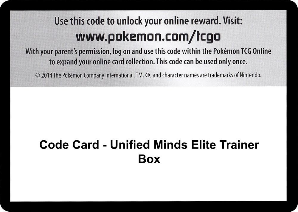 Code Card - Unified Minds Elite Trainer Box sealed Pokémon TCG product