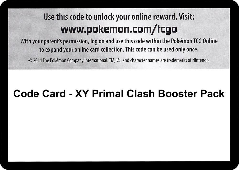 Code Card - Primal Clash Booster Pack sealed Pokémon TCG product
