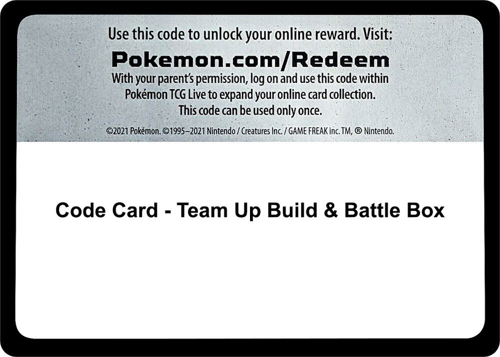 Code Card - Team Up Build & Battle Box sealed Pokémon TCG product