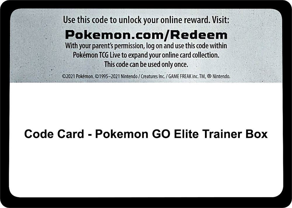 Code Card - Pokemon GO Elite Trainer Box sealed Pokémon TCG product