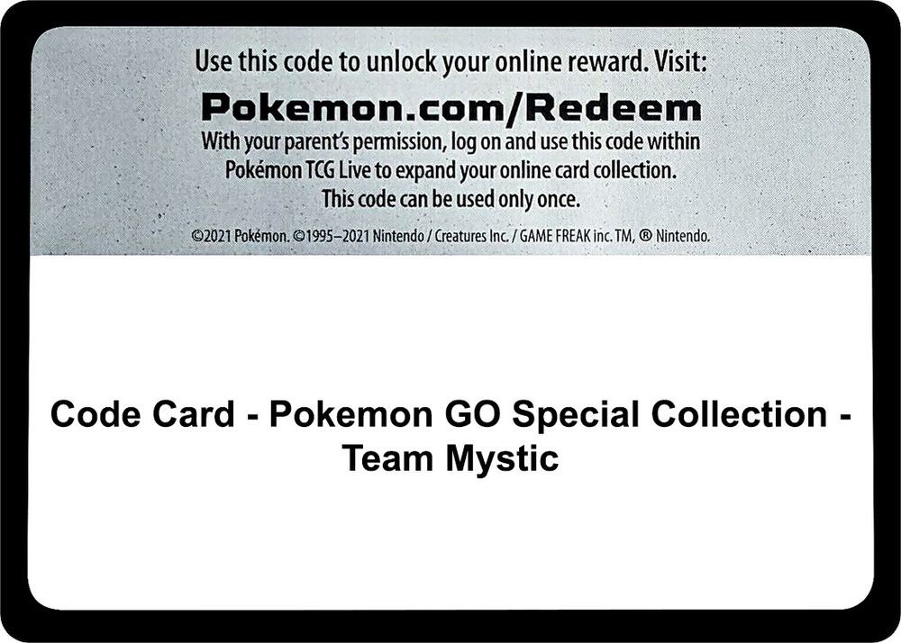 Code Card - Pokemon GO Special Collection - Team Mystic sealed Pokémon TCG product