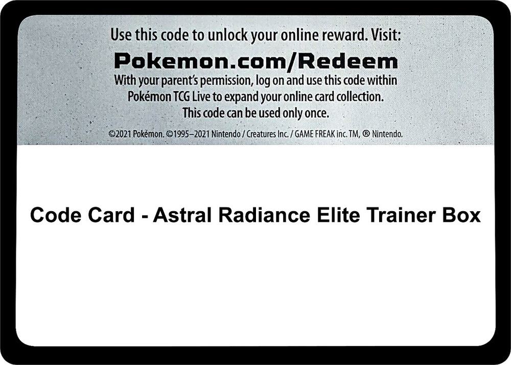 Code Card - Astral Radiance Elite Trainer Box sealed Pokémon TCG product