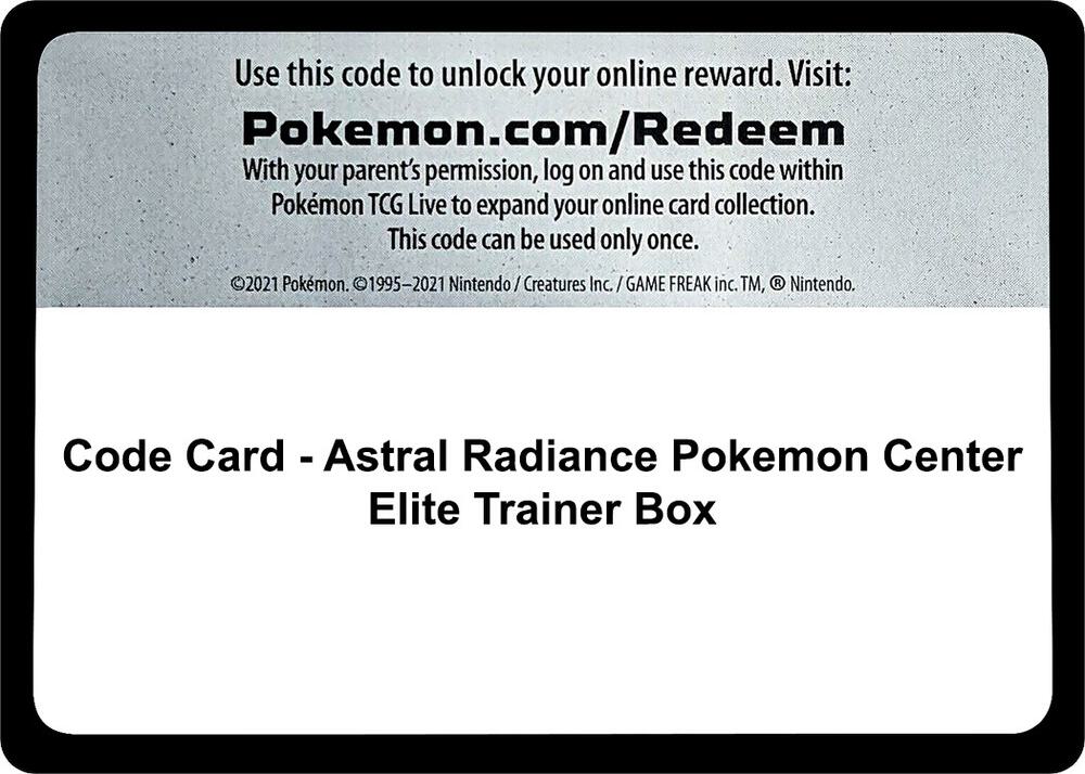 Code Card - Astral Radiance Pokemon Center Elite Trainer Box sealed Pokémon TCG product