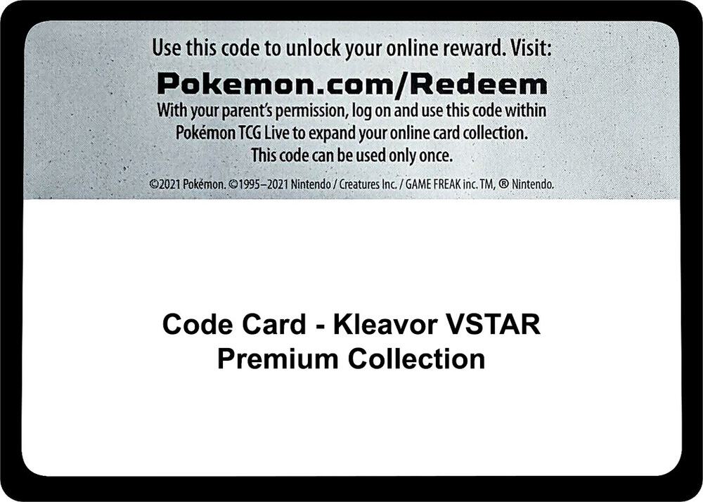 Code Card - Kleavor VSTAR Premium Collection sealed Pokémon TCG product