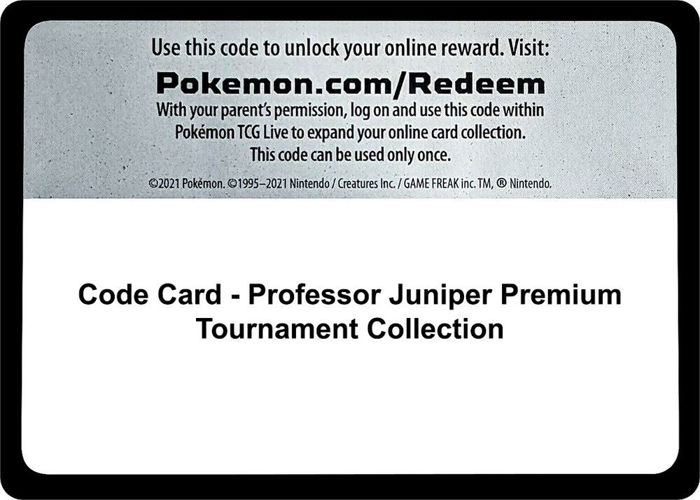 Code Card - Professor Juniper Premium Tournament Collection sealed Pokémon TCG product