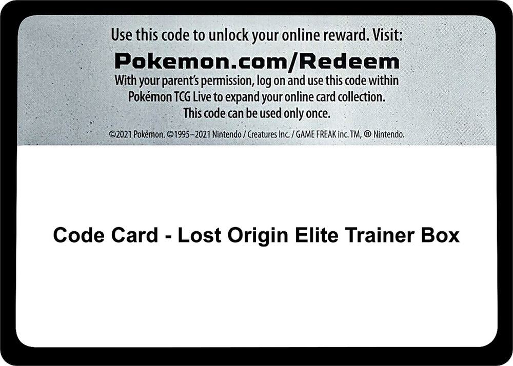 Code Card - Lost Origin Elite Trainer Box sealed Pokémon TCG product