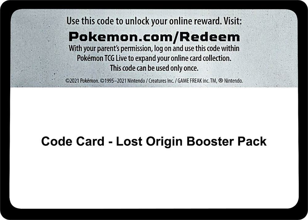 Code Card - Lost Origin Booster Pack sealed Pokémon TCG product