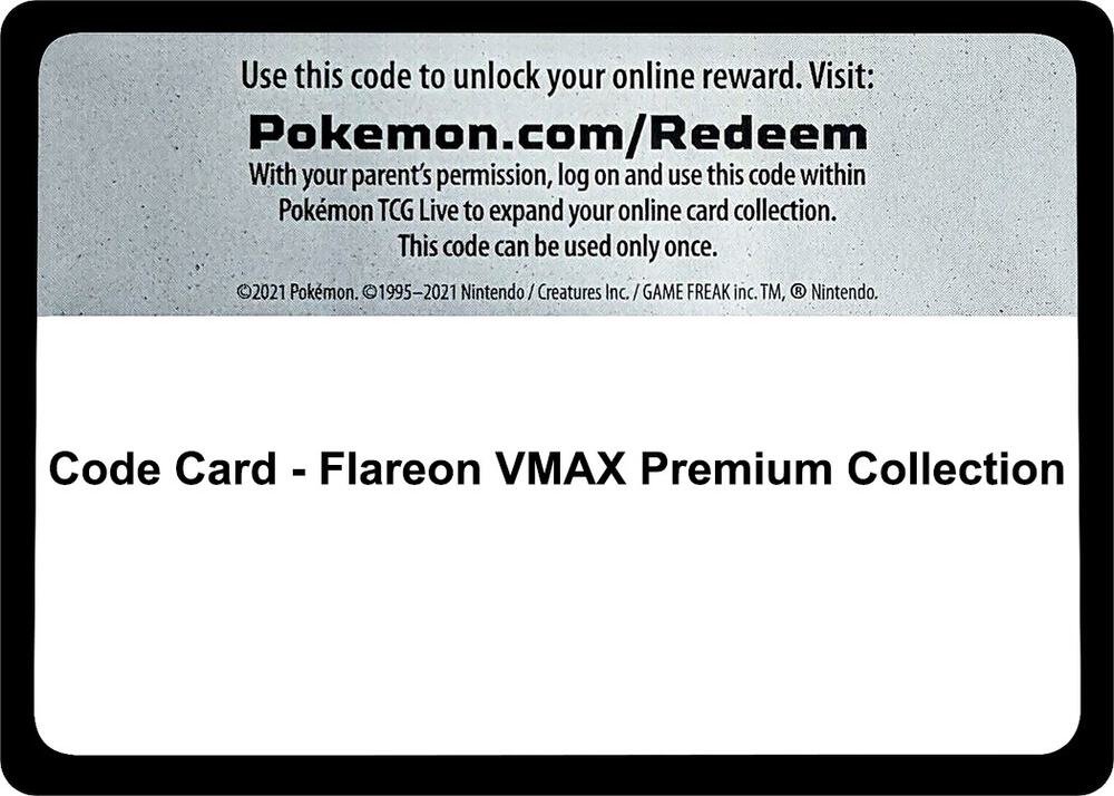 Code Card - Flareon VMAX Premium Collection sealed Pokémon TCG product