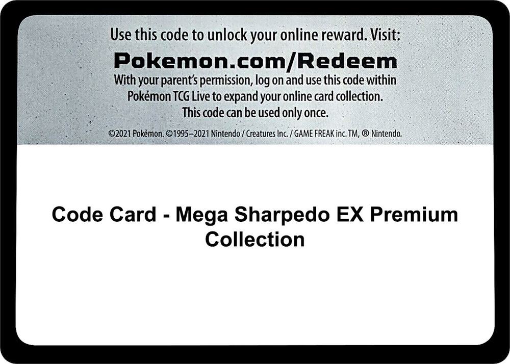 Code Card - Mega Sharpedo EX Premium Collection sealed Pokémon TCG product