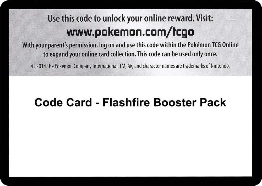 Code Card - Flashfire Booster Pack sealed Pokémon TCG product