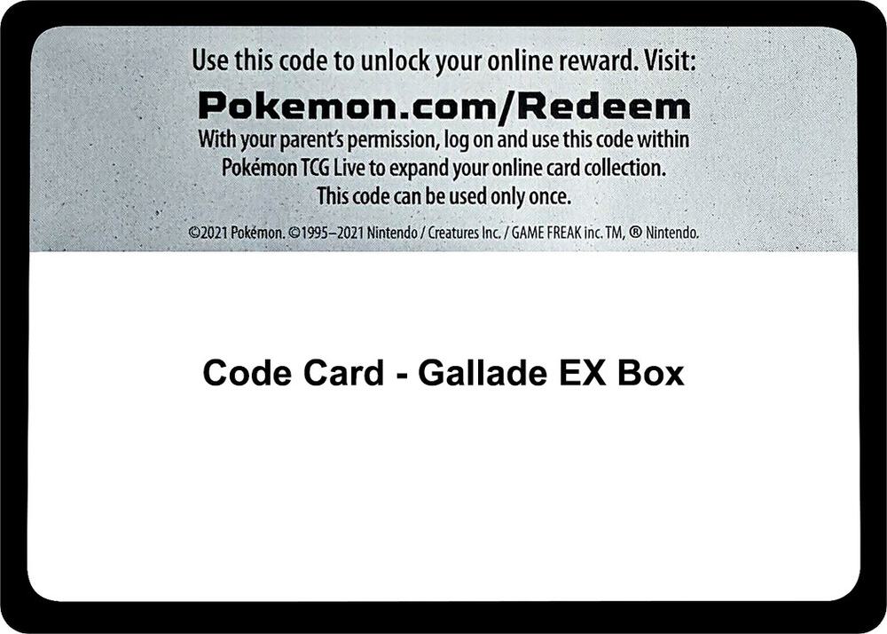 Code Card - Gallade EX Box sealed Pokémon TCG product