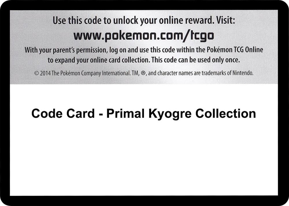 Code Card - Primal Kyogre Collection sealed Pokémon TCG product