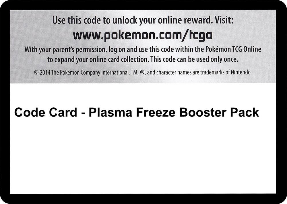 Code Card - Plasma Freeze Booster Pack sealed Pokémon TCG product