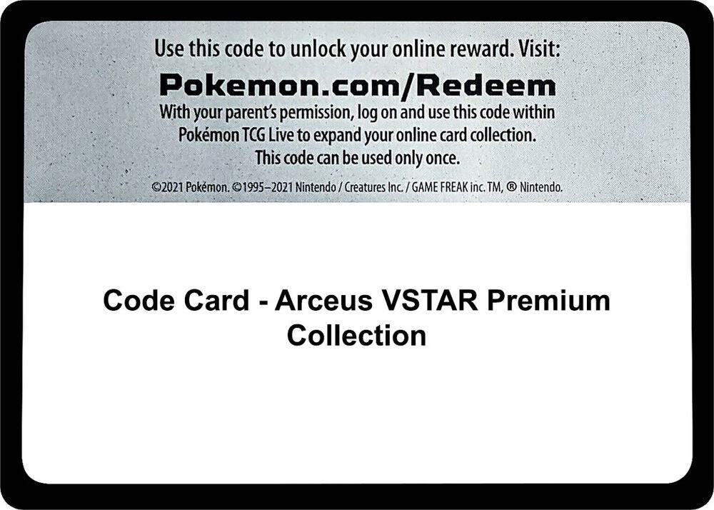 Code Card - Arceus VSTAR Premium Collection sealed Pokémon TCG product