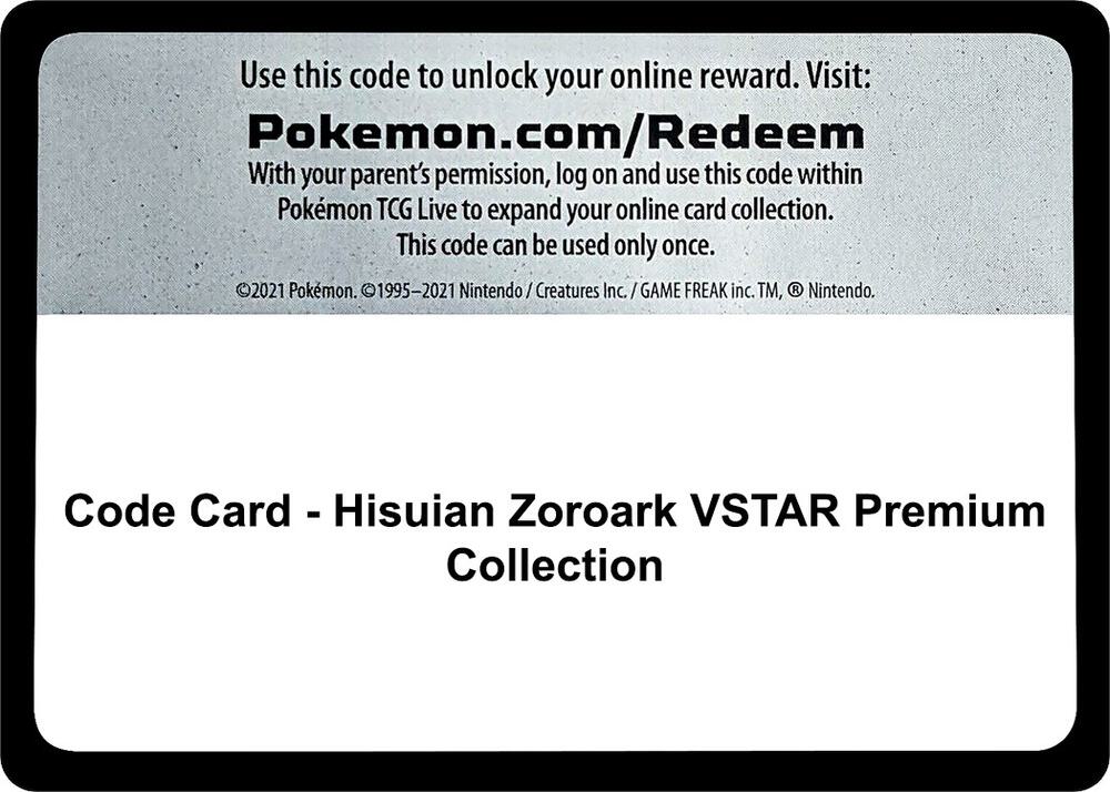 Code Card - Hisuian Zoroark VSTAR Premium Collection sealed Pokémon TCG product