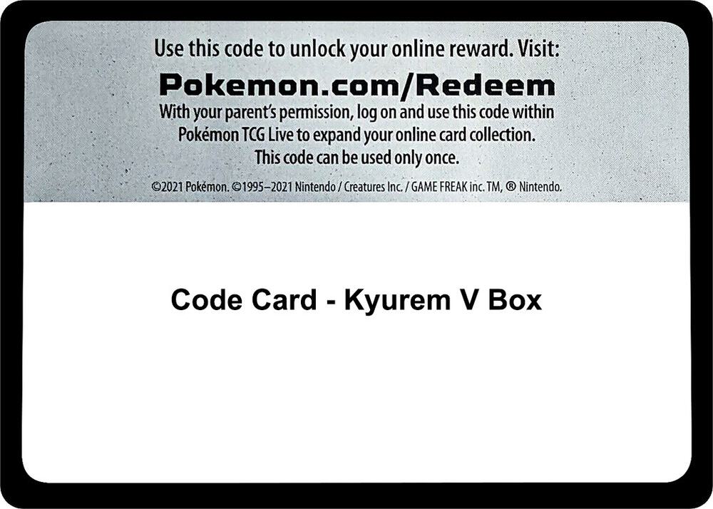 Code Card - Kyurem V Box sealed Pokémon TCG product