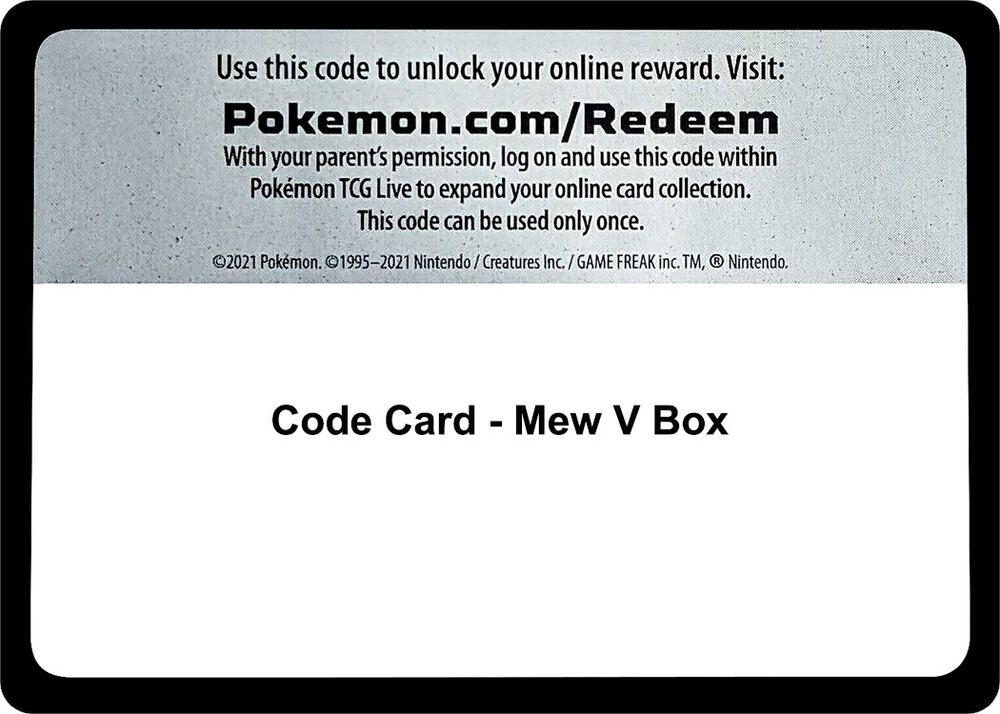 Code Card - Mew V Box sealed Pokémon TCG product