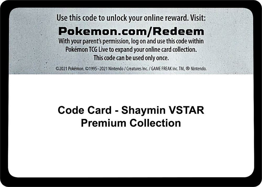 Code Card - Shaymin VSTAR Premium Collection sealed Pokémon TCG product