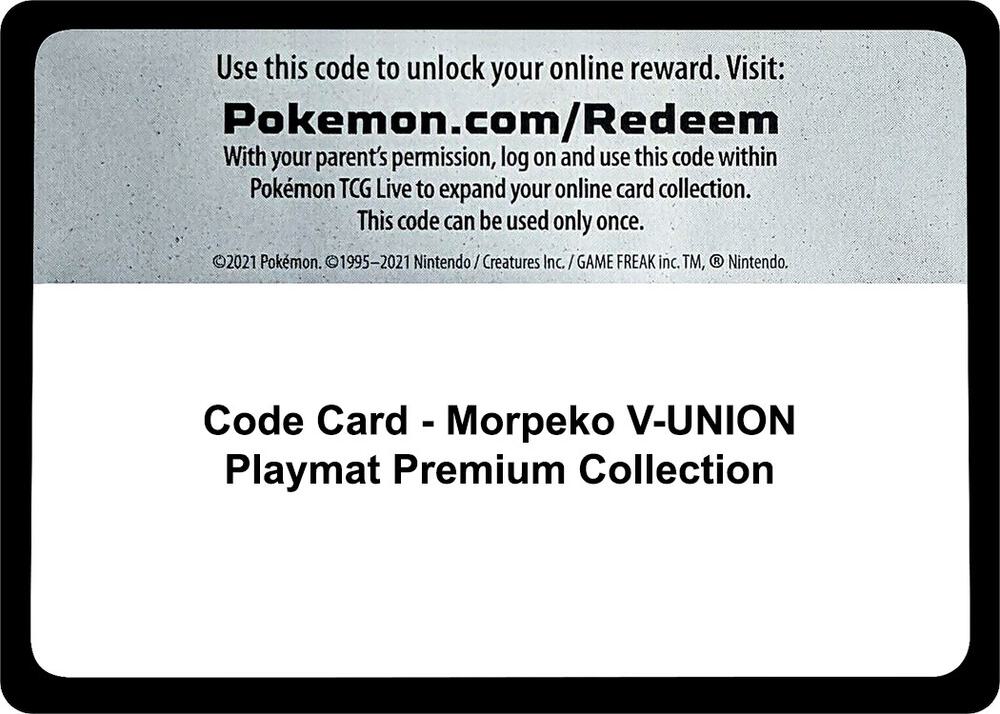 Code Card - Morpeko V-UNION Playmat Premium Collection sealed Pokémon TCG product