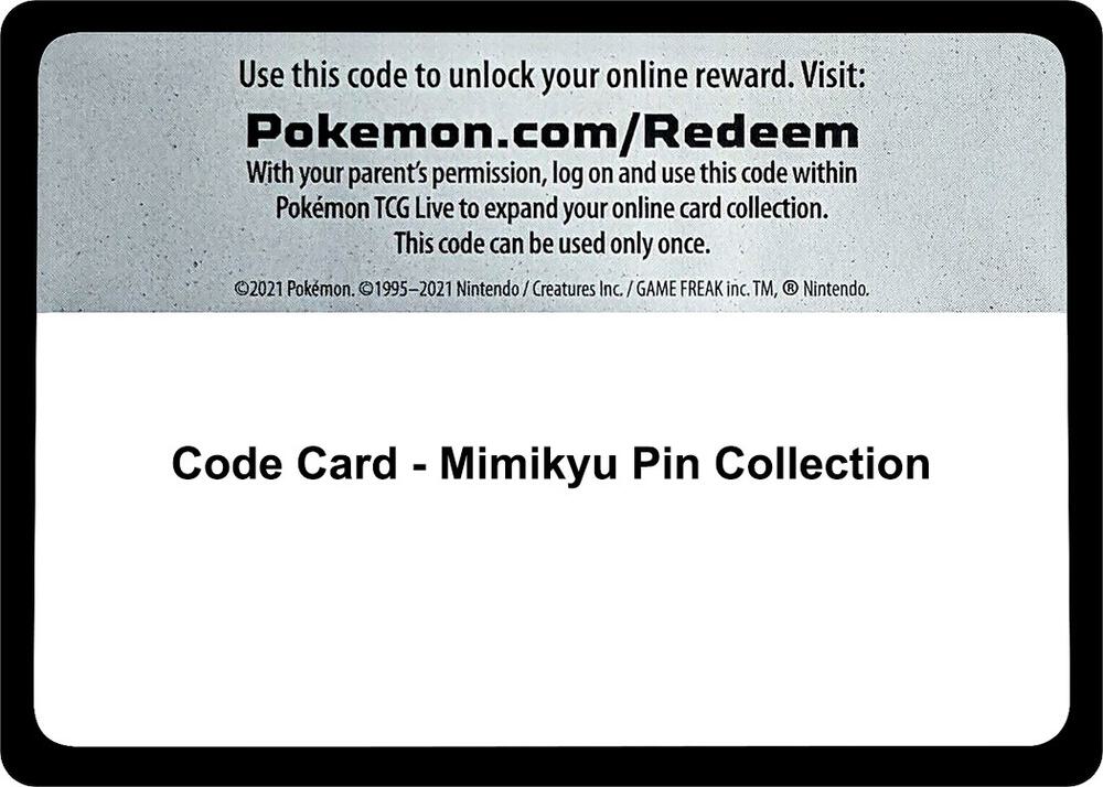 Code Card - Mimikyu Pin Collection sealed Pokémon TCG product