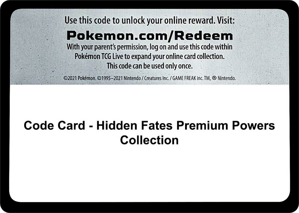 Code Card - Hidden Fates Premium Powers Collection sealed Pokémon TCG product