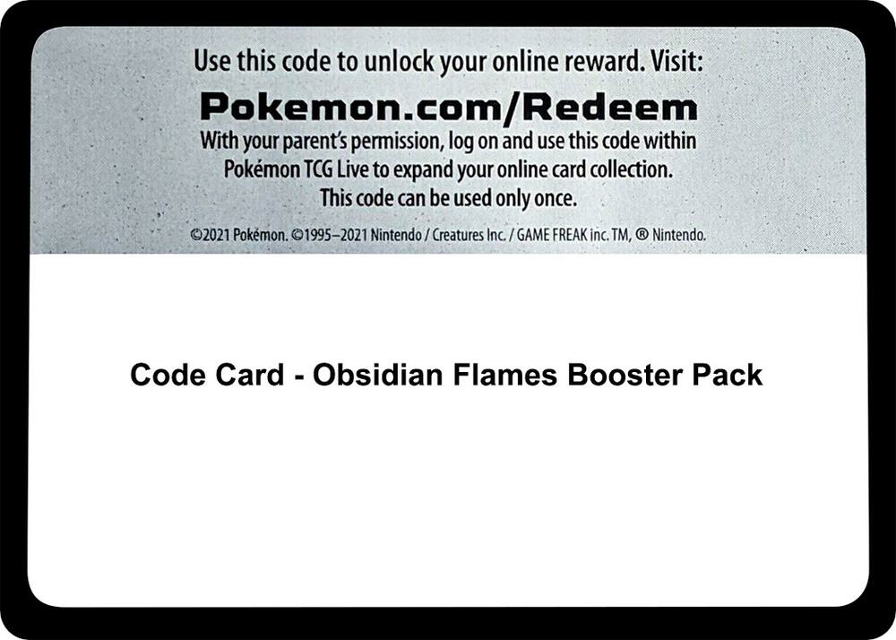 Code Card - Obsidian Flames Booster Pack sealed Pokémon TCG product