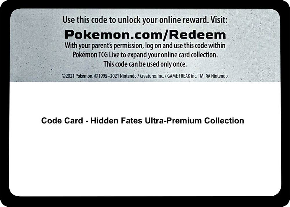 Code Card - Hidden Fates Ultra-Premium Collection sealed Pokémon TCG product