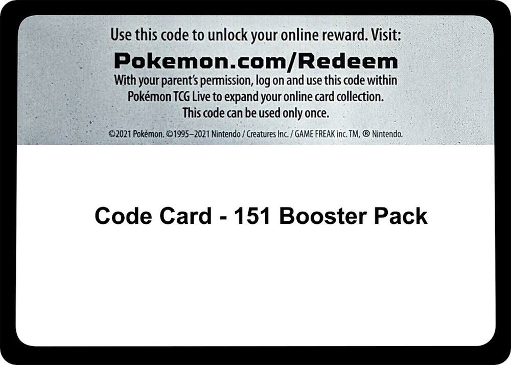 Code Card - 151 Booster Pack sealed Pokémon TCG product