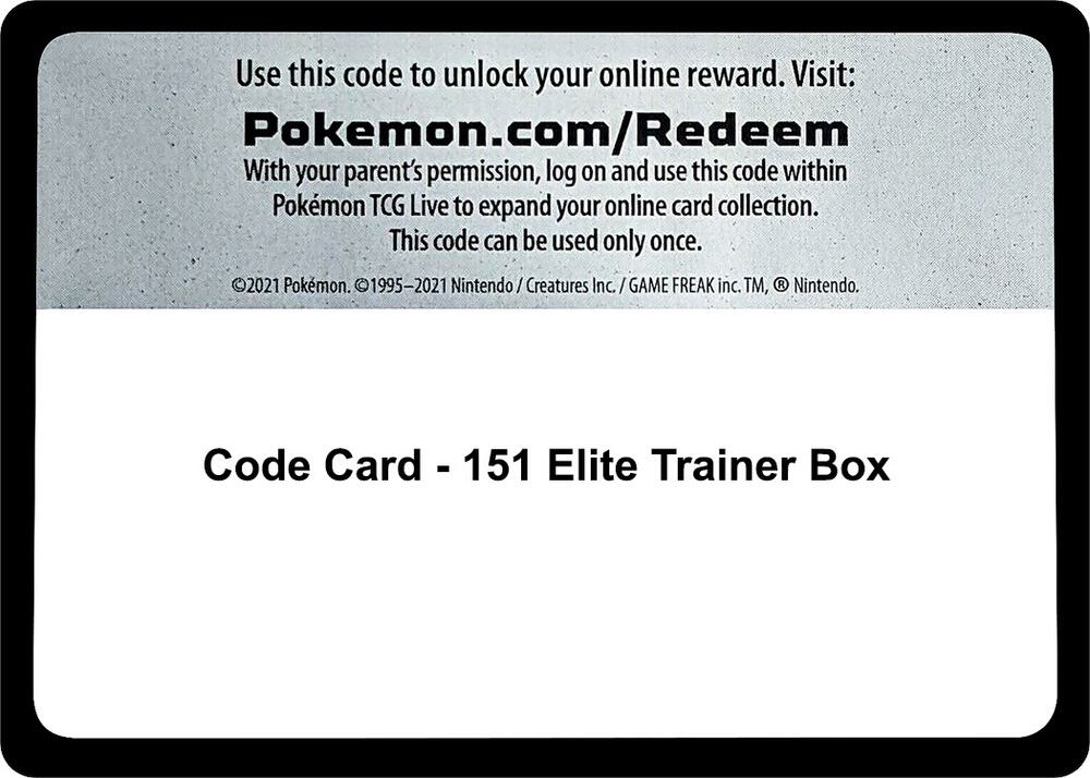 Code Card - 151 Elite Trainer Box sealed Pokémon TCG product