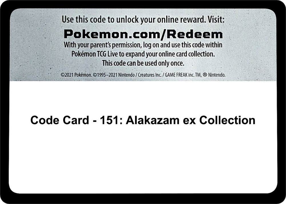 Code Card - 151: Alakazam ex Collection sealed Pokémon TCG product