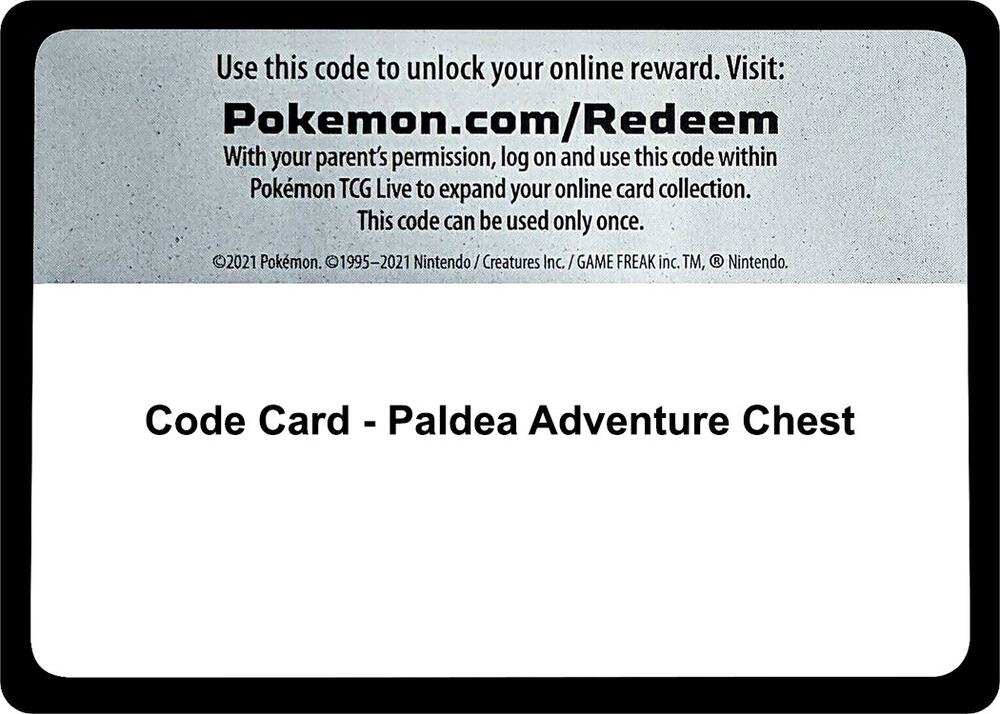 Code Card - Paldea Adventure Chest sealed Pokémon TCG product