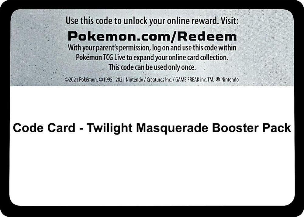 Code Card - Twilight Masquerade Booster Pack sealed Pokémon TCG product