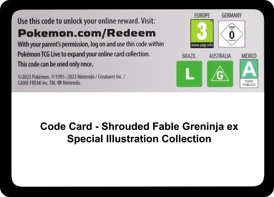 Code Card - Shrouded Fable Greninja ex Special Illustration Collection sealed Pokémon TCG product