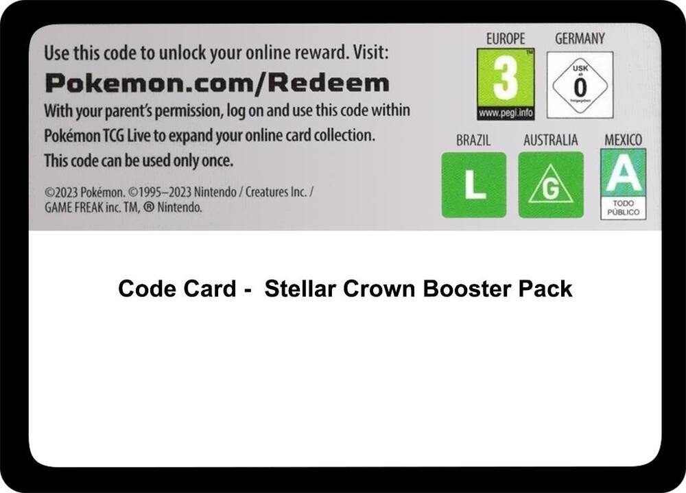 Code Card - Stellar Crown Booster Pack sealed Pokémon TCG product