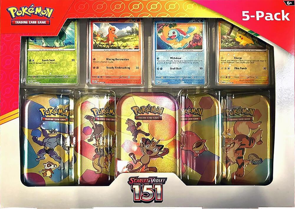 Costco Pokemon Scarlet & Violet 151 Mini Tin 5-pack (Meowth) sealed Pokémon TCG product