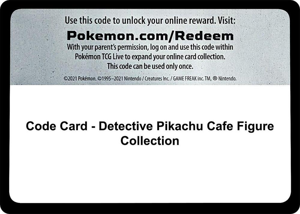 Code Card - Detective Pikachu Cafe Figure Collection sealed Pokémon TCG product