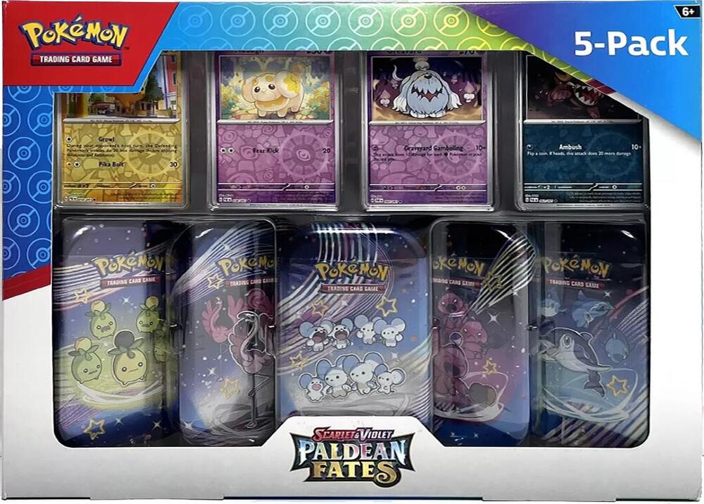 Costco Pokemon Scarlet & Violet Paldean Fates Mini Tin 5-pack sealed Pokémon TCG product