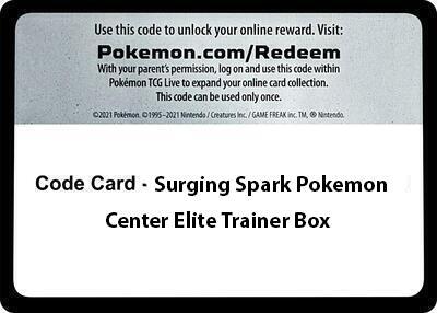 Code Card - Surging Sparks Pokemon Center Elite Trainer Box sealed Pokémon TCG product