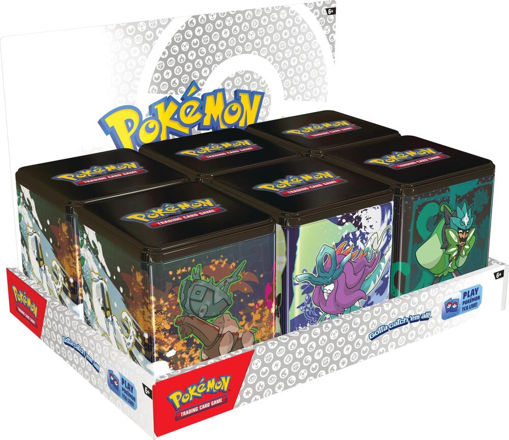 Pokemon Stacking Tins: Treasures of Ruin, Paradox Pokemon, Ogerpon Display sealed Pokémon TCG product