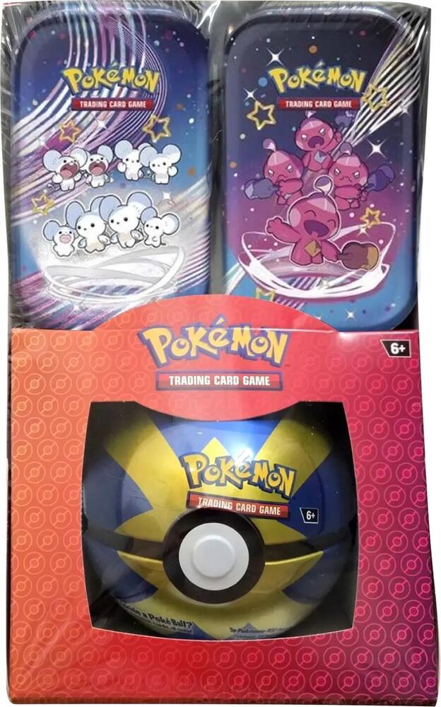 Retail Exclusive Pokemon Paldean Fates Mini Tins + Poke Ball Tin sealed Pokémon TCG product