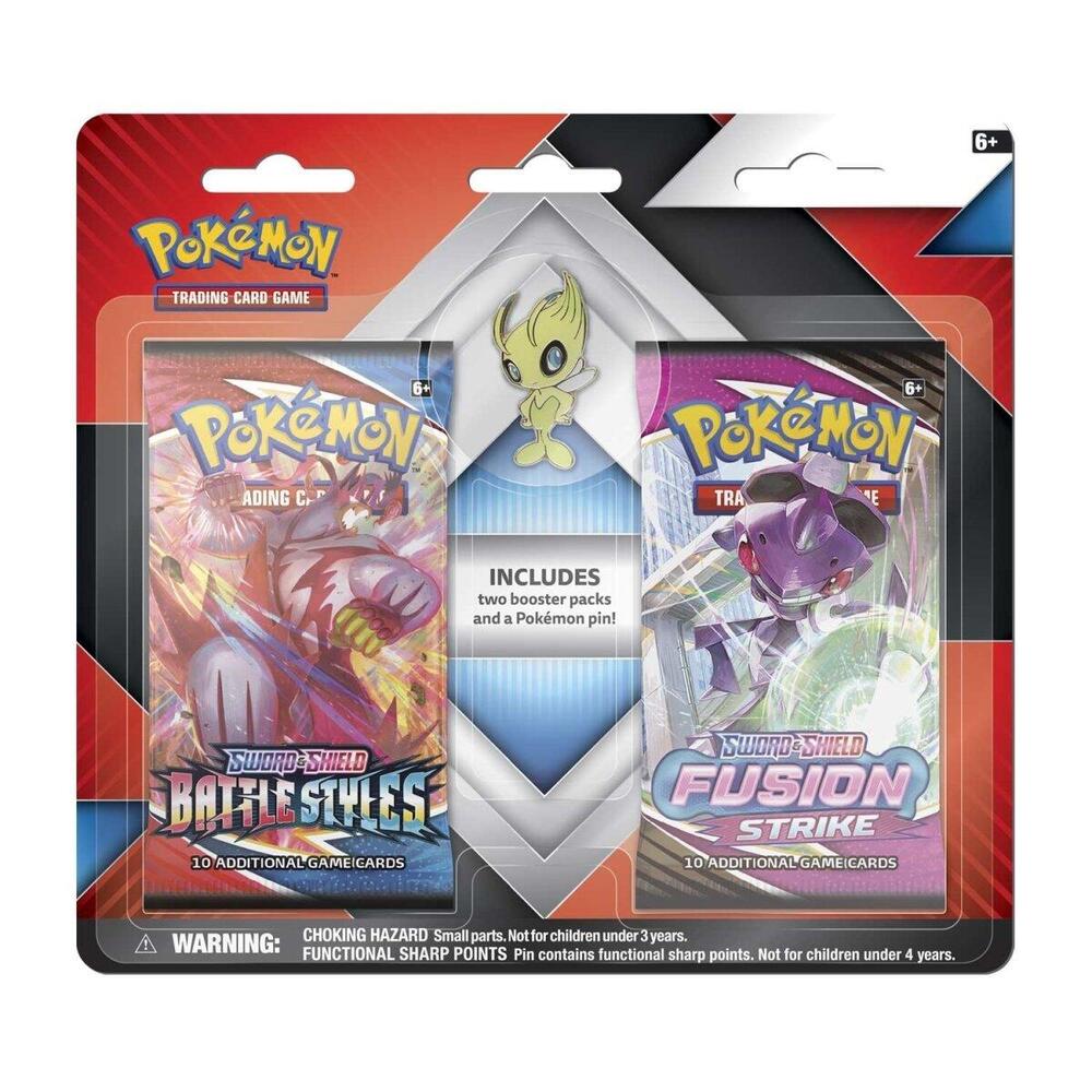 2 Booster Packs & Celebi Collector's Pin sealed Pokémon TCG product